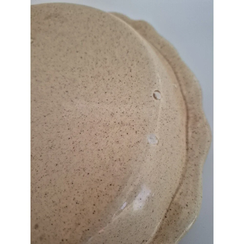 Vintage Ceramic Covered Apple Pie Plate Dish Keeper with Lid